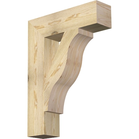 Ekena Millwork Funston Block Rough Sawn Bracket, Douglas Fir, 6"W x 24"D x 32"H BKT06X24X32FST05RDF